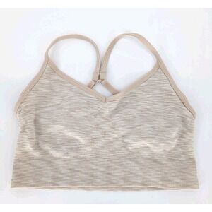 Old Navy Go-Dry Seamless Convertible Strap Bra Beige Active Yoga Run Gym Medium